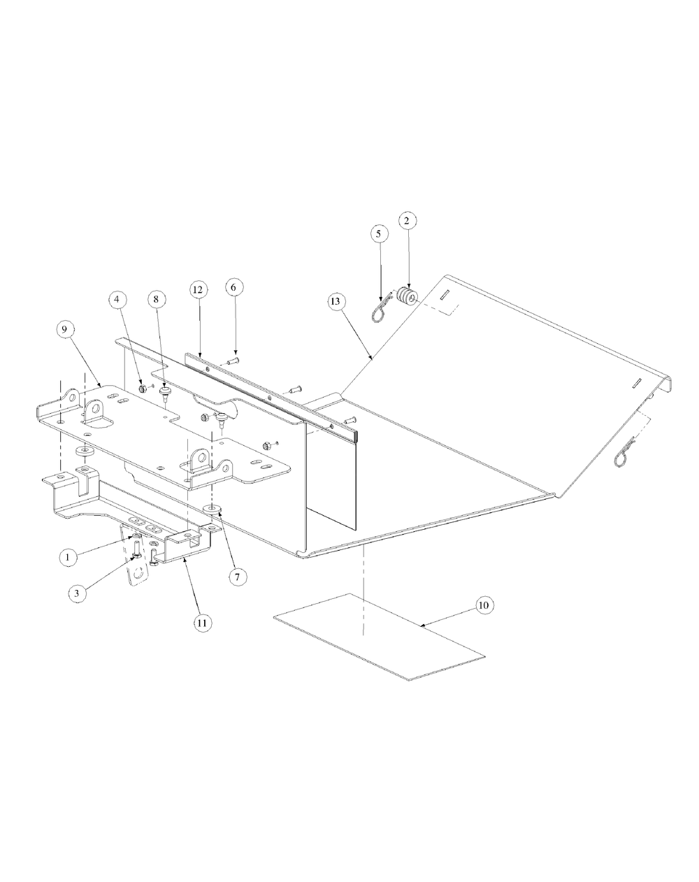 Floor Panel Assembly Diagram and Parts List for M60-KH 53BB5BDX750-27HP-OHV Cub Cadet Lawn Tractor